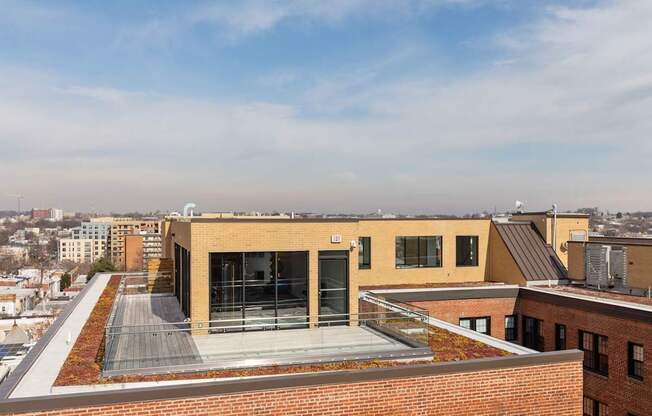 The Stanton rooftop yoga deck and fitness center