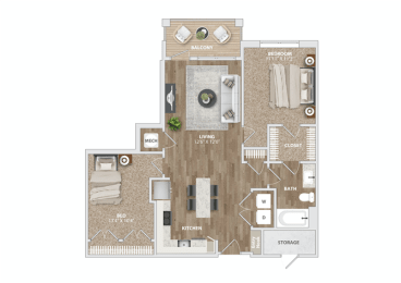 1 bed, 1 bath, 953 sqft, $2,056