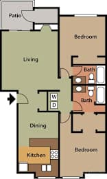 2 beds, 2 baths, 1,076 sqft, $2,079