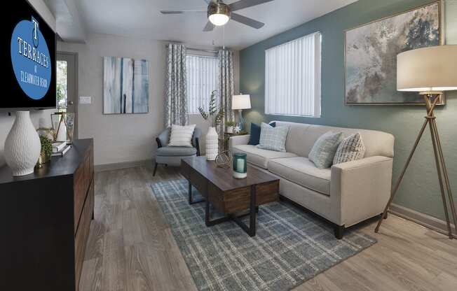 Living Room Interior at Terraces at Clearwater Beach, Clearwater, FL