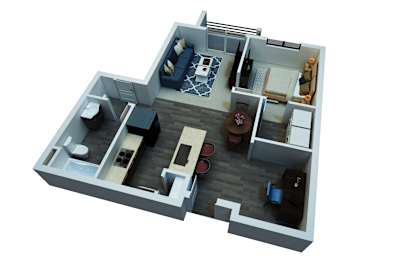 1 bed, 1 bath, 597 sqft, $952