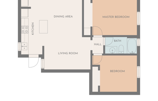 2 beds, 1 bath, 650 sqft, $1,579, Unit 48