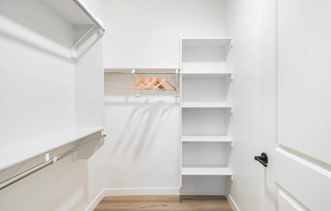 Spacious closets at Modera Higley Commons offer smart organization and ample room for your personal style.