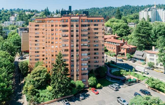 Portland Towers and parking lot