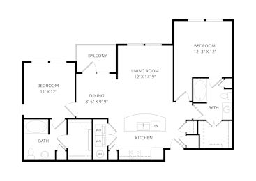 2 beds, 2 baths, 1,082 sqft, $1,865