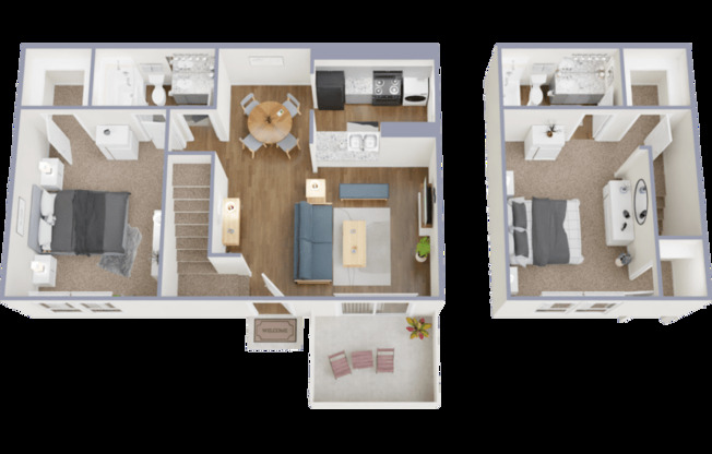 2 beds, 2 baths, 1,050 sqft, $975