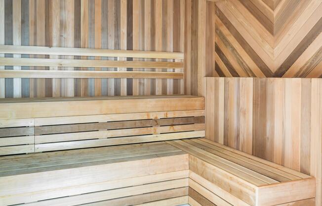 A cedar-lined sauna offers a restorative escape after the day, with Midtown Atlanta’s parks and city energy just moments away.