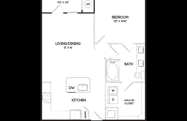 1 bed, 1 bath, 699 sqft, $1,581
