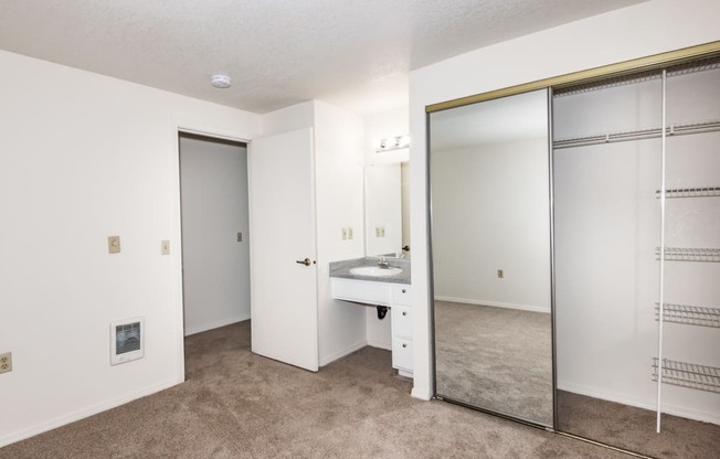 Elmonica Court vacant 2x1 primary bedroom vanity, Beaverton, OR , 97006