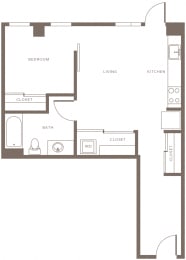 1 bed, 1 bath, 738 sqft, $1,748