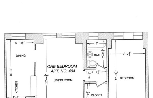 1 bed, 1 bath, $2,100, Unit 404