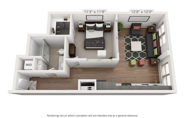 1 bed, 1 bath, 714 sqft, $2,049