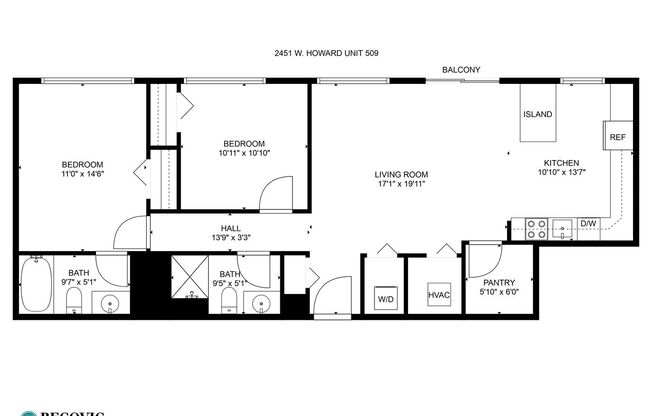 2 beds, 2 baths, 900 sqft, $2,650, Unit 509