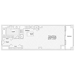 Studio, 1 bath, 690 sqft, $1,905