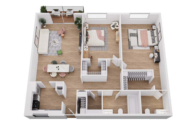 2 beds, 2 baths, 987 sqft, $1,595