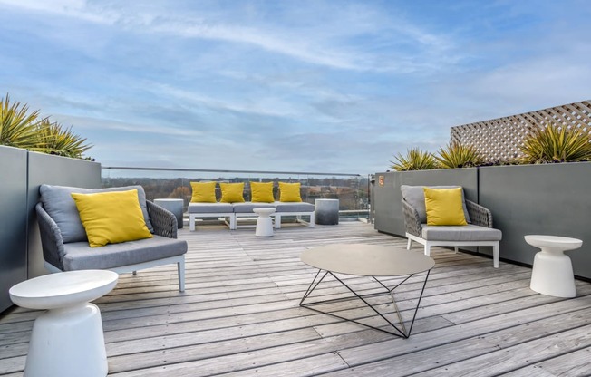 Dominion Rooftop Seating With Coffee Table and Side Tables