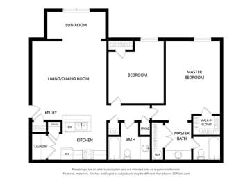 2 beds, 1 bath, 1,000 sqft, $1,413