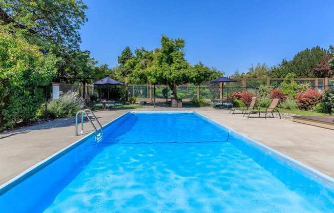 Sparkling Pool at Lincoln Village Apartments, Spokane Washington