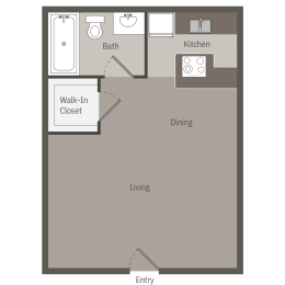 Studio, 1 bath, 380 sqft, $869