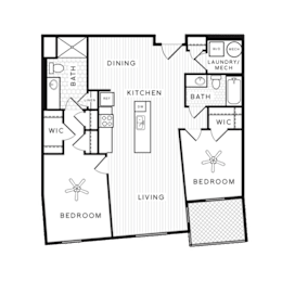 2 beds, 2 baths, 1,115 sqft, $2,036