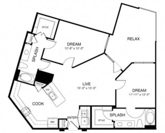 2 beds, 2 baths, 1,175 sqft, $2,431