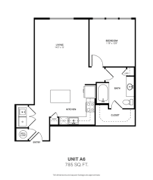 1 bed, 1 bath, 785 sqft, $1,593