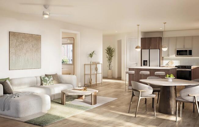 Open-concept floor plans feature spacious living areas, large kitchen islands with seating, contemporary cabinetry, stainless steel appliances, and designer lighting that enhance both everyday living and entertaining.