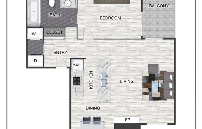 1 bed, 1 bath, 725 sqft, $1,155, Unit 313