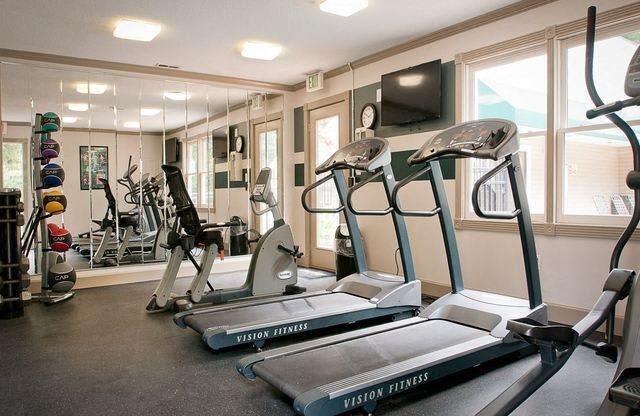 Fitness center at Emory Woods Apartments, Durham, North Carolina..