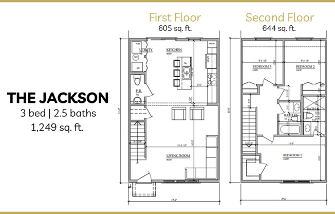 3 beds, 2.5 baths, 1,249 sqft, $2,600, Unit 1436 102