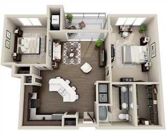 1 bed, 1 bath, 1,087 sqft, $2,345