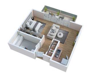 Studio, 1 bath, 412 sqft, $2,400