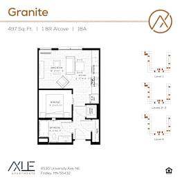 1 bed, 1 bath, 497 sqft, $1,317