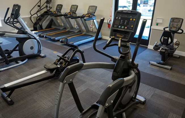 Getting a cardio workout is no sweat with treadmills, ellipticals, spin bikes, and stair climbers in the fitness center.