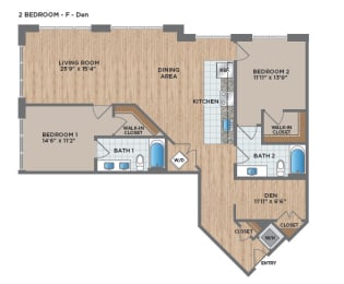 2 beds, 2 baths, 1,328 sqft, $4,354