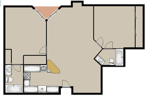 2 beds, 2 baths, 1,000 sqft, $2,700, Unit 303