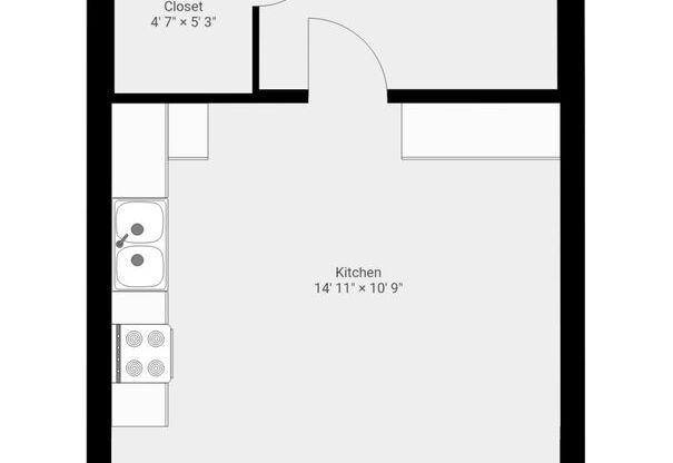 1 bed, 1 bath, 515 sqft, $1,950, Unit 7