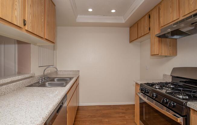 kitchen with black appliances