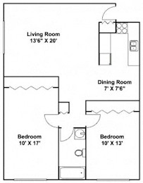 2 beds, 1 bath, 930 sqft, $1,485