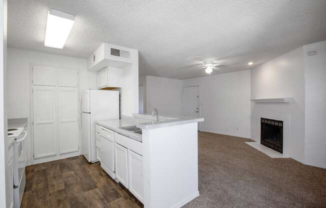 Kitchen with Breakfast Bar at Park Place Apartments in Las Cruces New Mexico