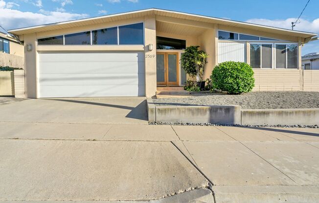 Single story view home overlooking Mission Bay!