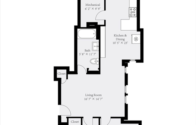 2 beds, 1 bath, 800 sqft, $3,700, Unit 1A