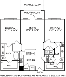 2 beds, 2 baths, 1,109 sqft, $1,925