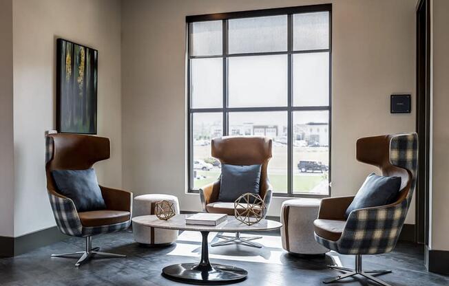 Table and chair at Icon Apartment Homes at Ferguson Farm, Montana