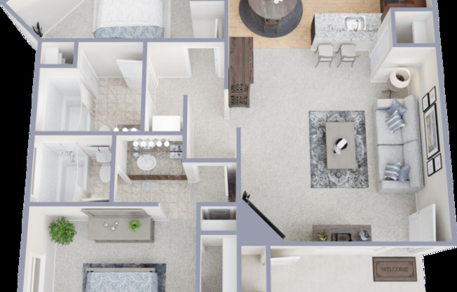 2 beds, 2 baths, 925 sqft, $1,400