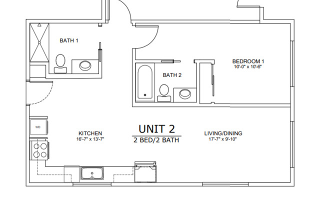 2 beds, 2 baths, 861 sqft, $3,595, Unit 2