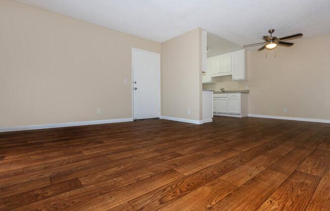 a room with a wooden floor