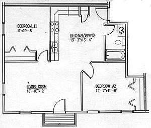 2 beds, 1 bath, 841 sqft, $1,120, Unit 6