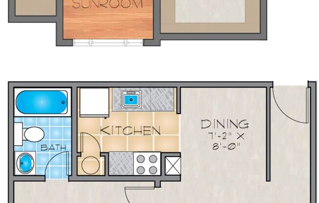1 bed, 1 bath, 608 sqft, $1,095, Unit A101