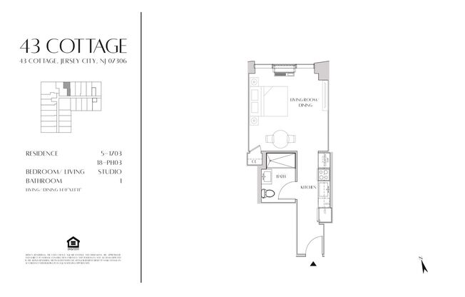 Studio, 1 bath, 383 sqft, $2,300, Unit 603